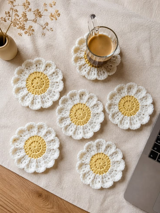 Crochet Daisy Coaster