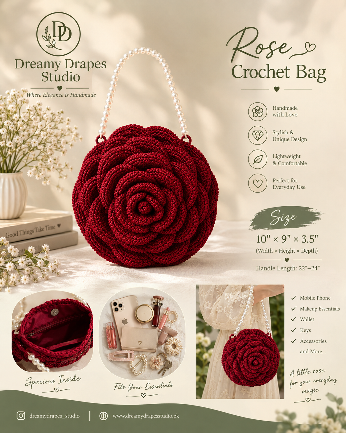 Rose Crochet Bag