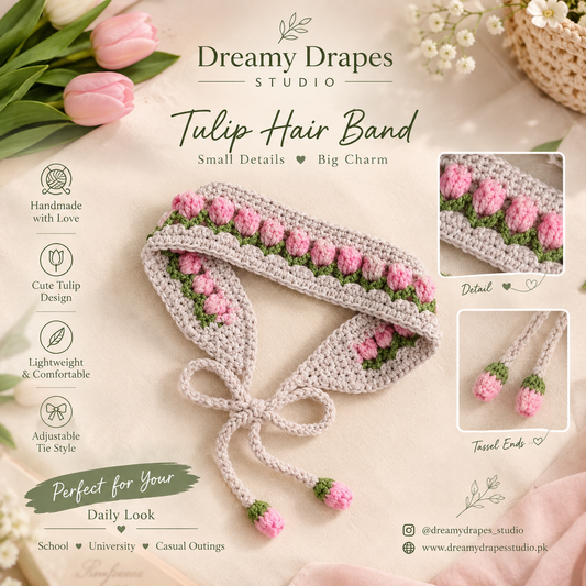 Tulip Crochet Hair Band