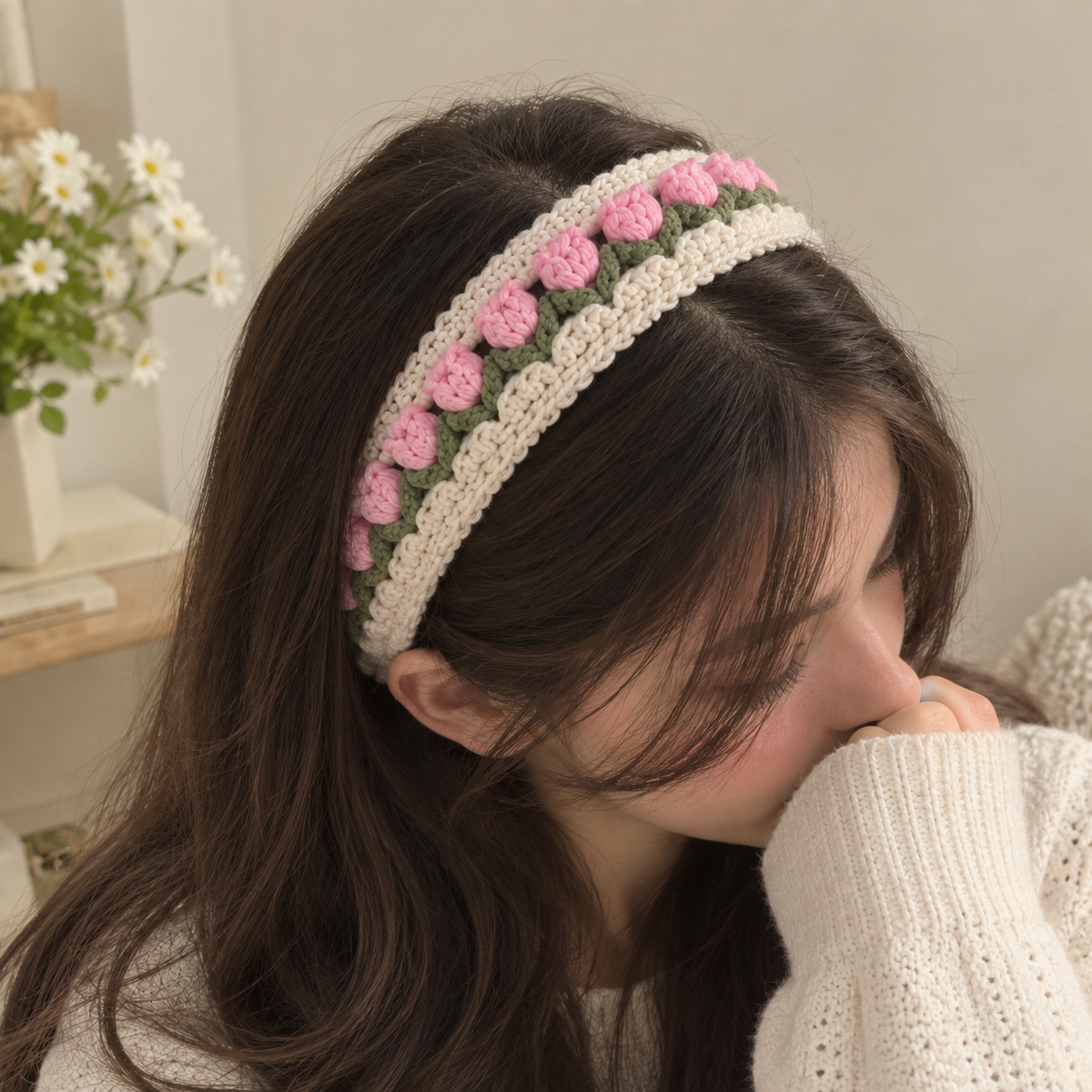 Tulip Crochet Hair Band
