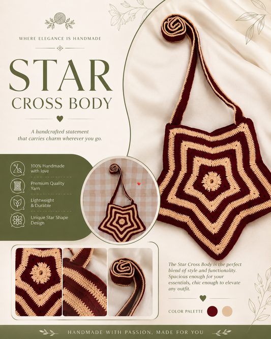 Crochet Star cross body bag