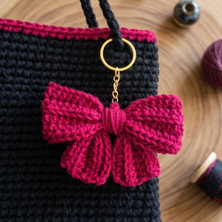 Midnight bloom Crochet Bag