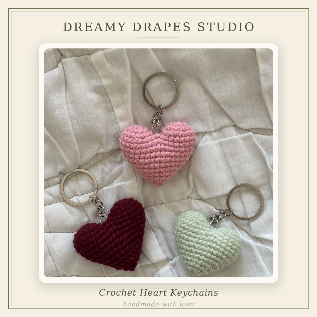 Crochet heart keychain