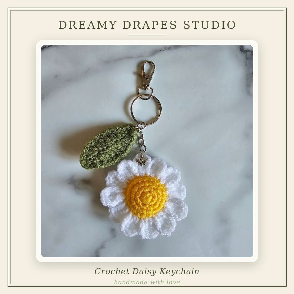 Crochet Daisy keychain