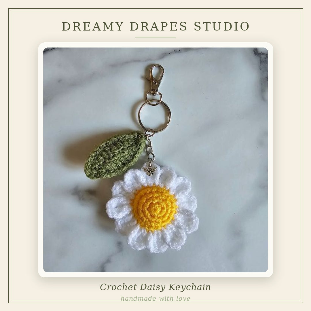 Crochet Daisy keychain