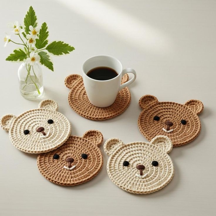 Bear Crochet Coaster