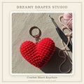 Crochet heart keychain