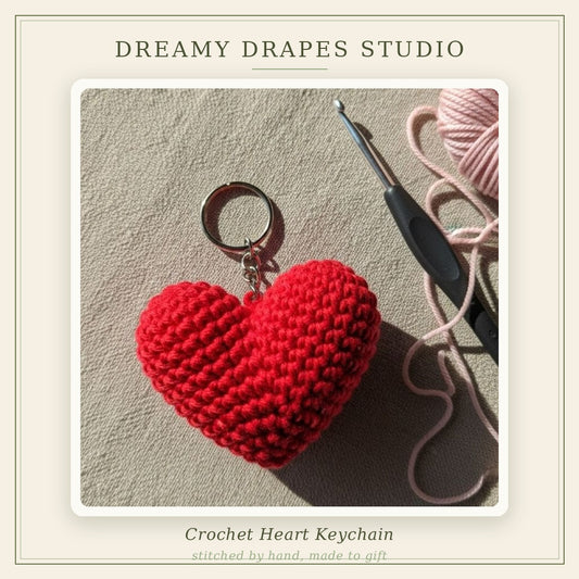 Crochet heart keychain