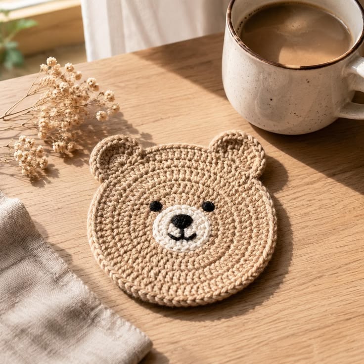 Bear Crochet Coaster