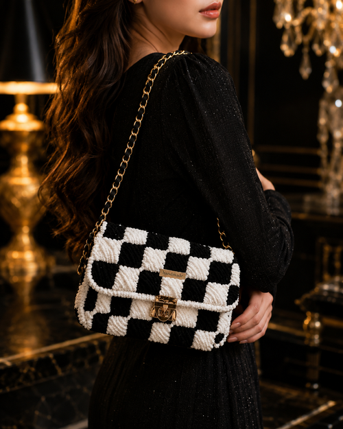 Chess Crochet bag