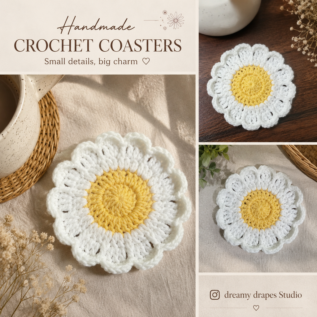 Crochet Daisy Coaster