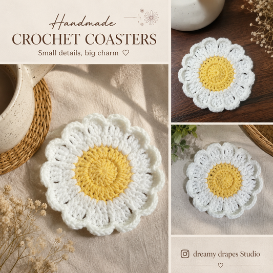 Crochet Daisy Coaster
