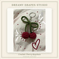 Crochet cherry keychain