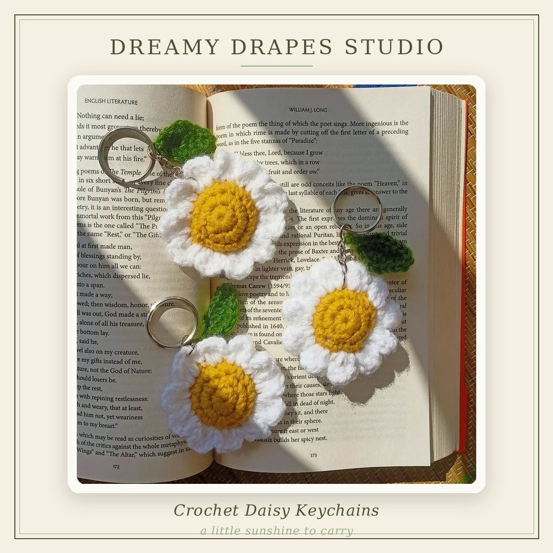 Crochet Daisy keychain