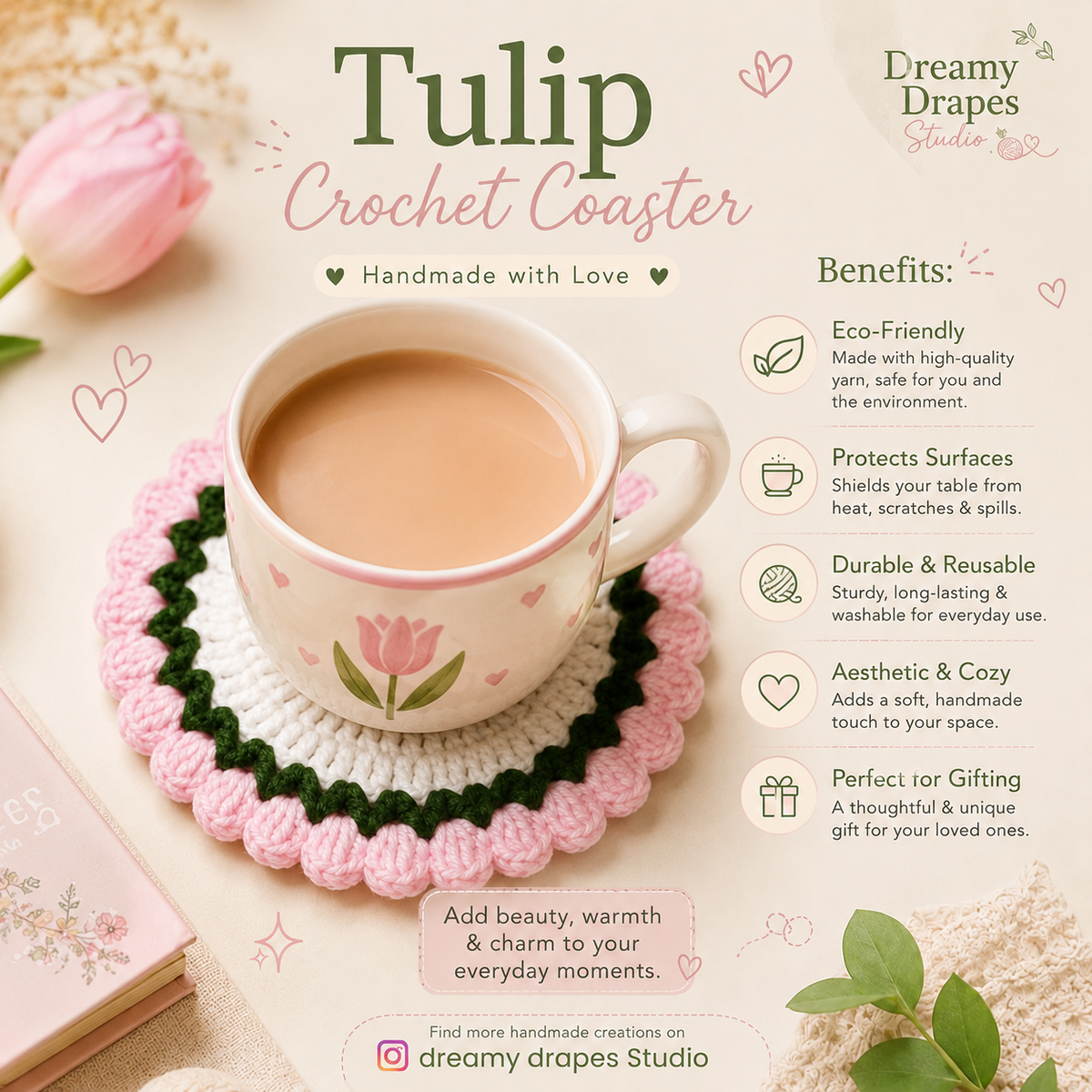 Crochet Tulip Coaster