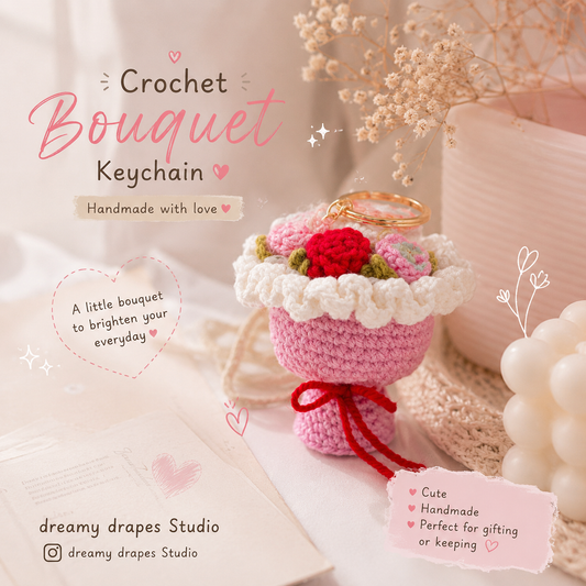 Crochet Bouquet keychain