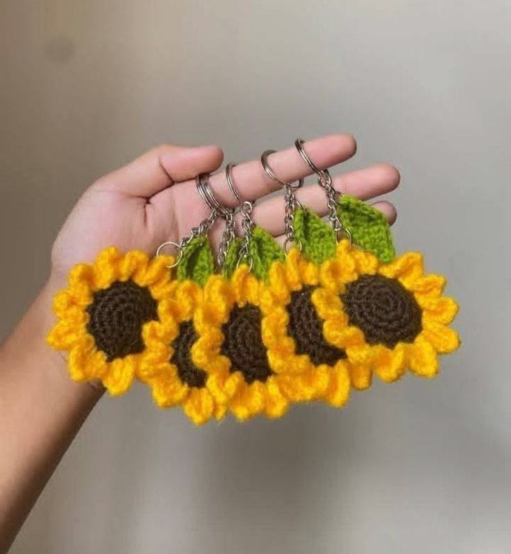 Sunflower keychain