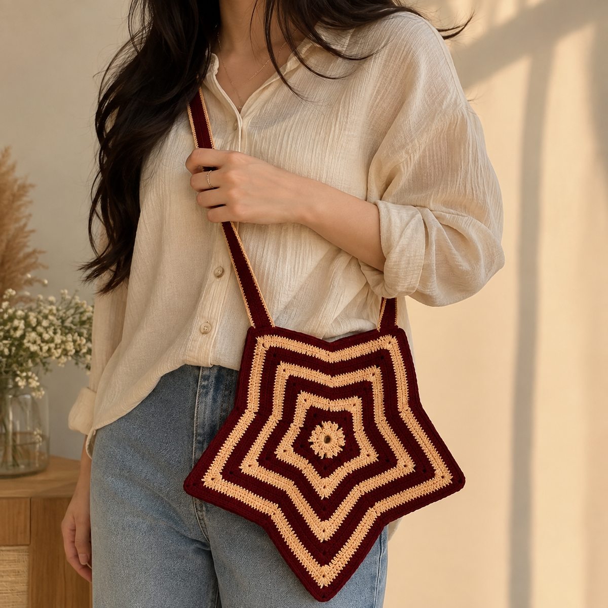 Crochet Star cross body bag