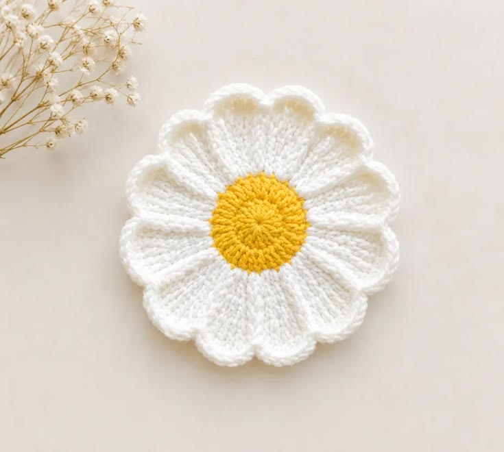 Crochet Daisy Coaster