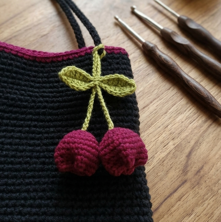 Midnight bloom Crochet Bag