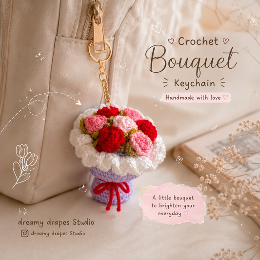 Crochet Bouquet keychain